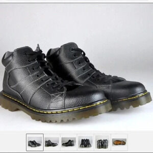 Vintage Dr Martens Harrisland Black Leather Work Boots